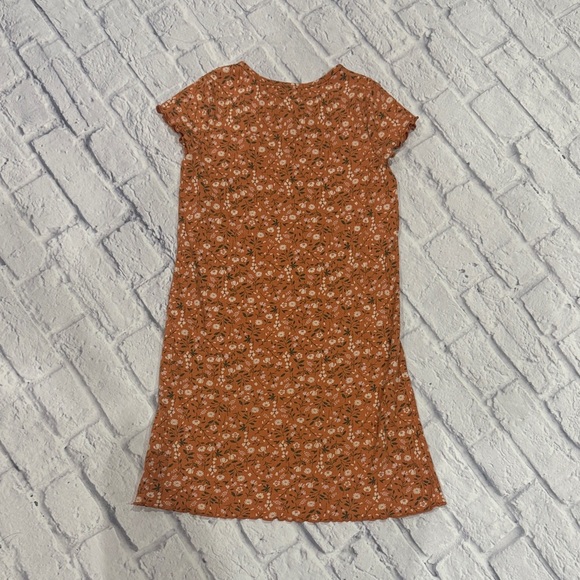 Floral Orange Short Sleeve Dress - Picture 5 of 5
